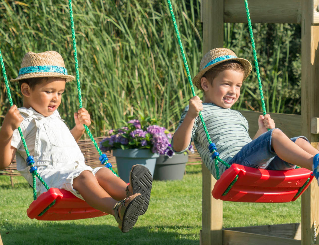 Jungle Sierra | Wooden climbing frame with double swing