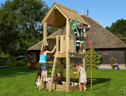 Spielturm Holz Kleiner Garten • Jungle Club Fireman's Pole